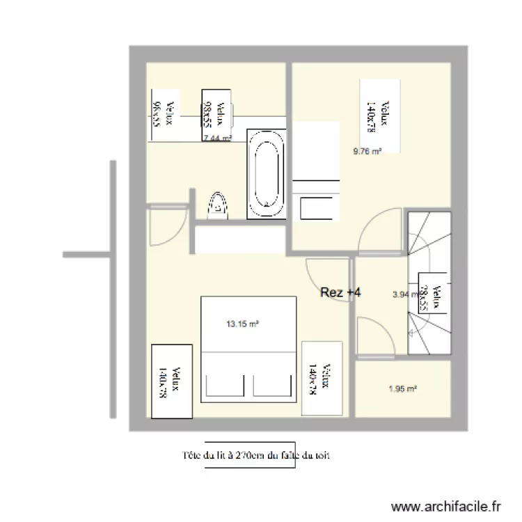 Marie Jos&eacute; Rez4 mesures ok sdb 300 300. Plan de 0 pièce et 0 m2