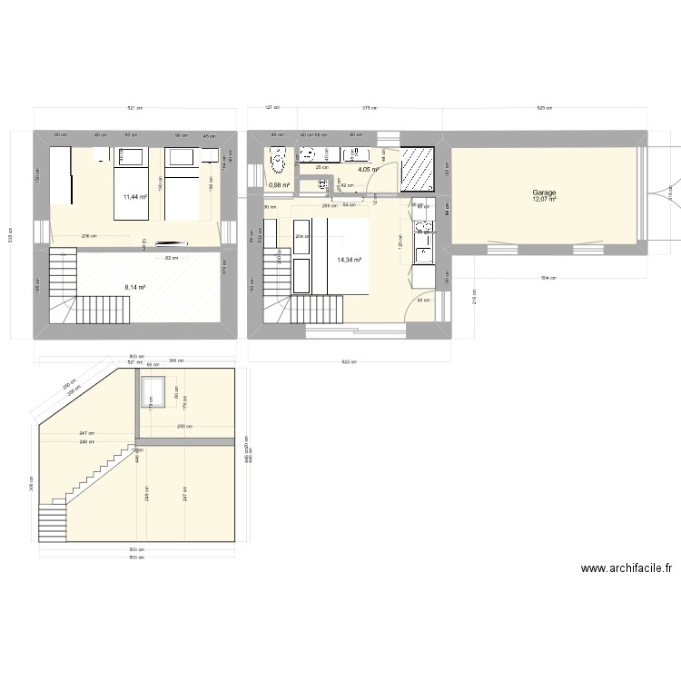 Plan Extension 2 - bas + haut. Plan de 0 pièce et 0 m2