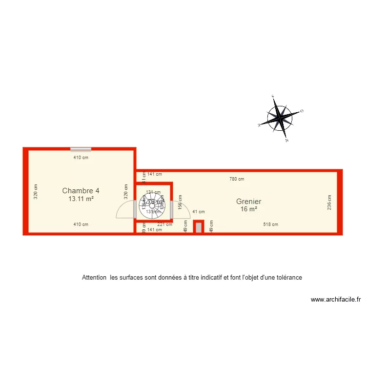 BI 6178  &eacute;tage 2 c&ocirc;t&eacute;. Plan de 