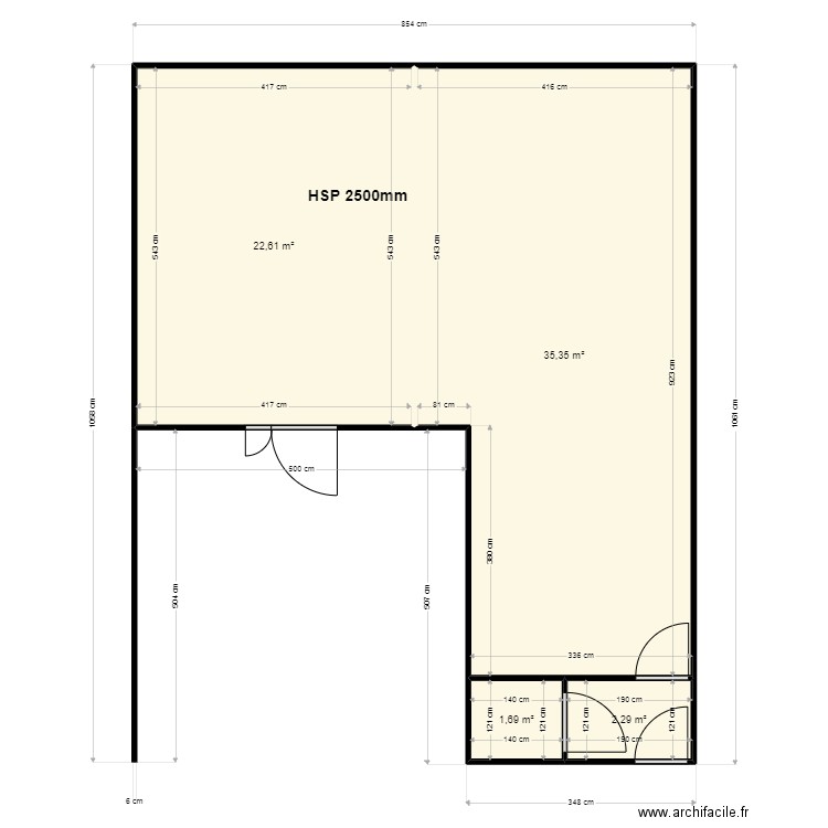 Projet Boivin5. Plan de 4 pièces et 62 m2