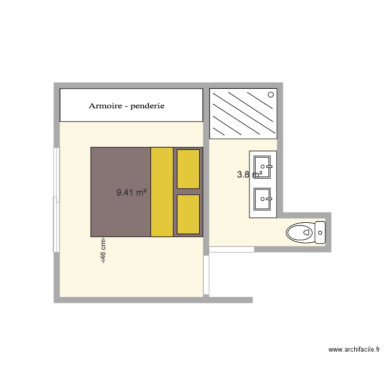 PLAN CHAMBRE AMIS. Plan de 0 pièce et 0 m2