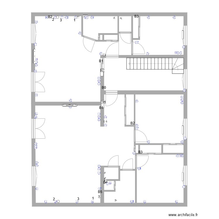 corcieux 1er Etage prise de courant. Plan de 17 pièces et 127 m2