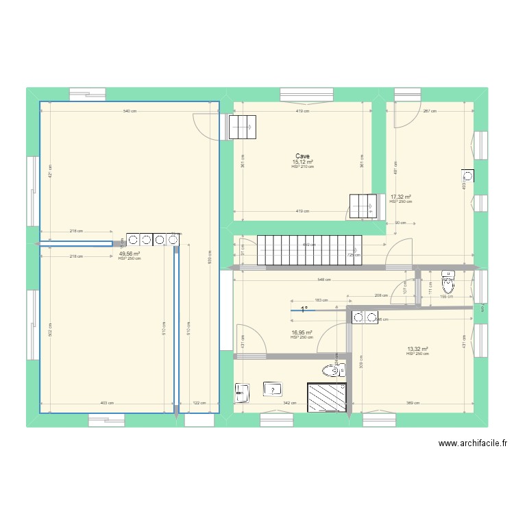 Caro  RdC transformé si loc longue durée  au dessus. Plan de 5 pièces et 112 m2