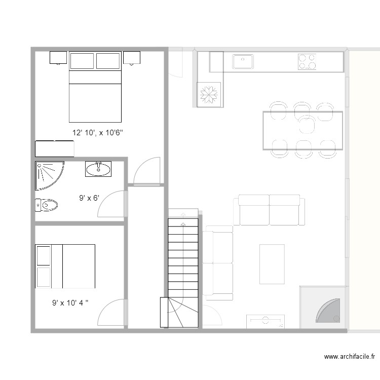 chalet 4 chambre mezzanine . Plan de 0 pièce et 0 m2