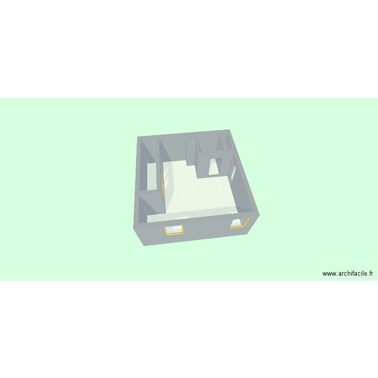 salon. Plan de 4 pièces et 34 m2