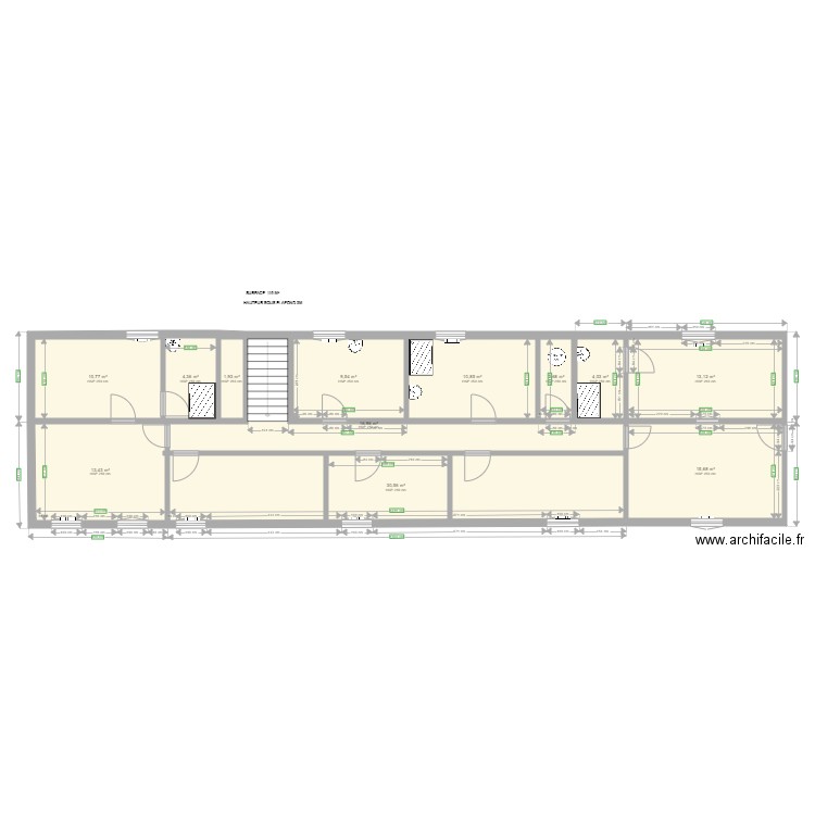 Bâtiment Voltaire 1ER ETAGE  ORIGINAL. Plan de 12 pièces et 134 m2