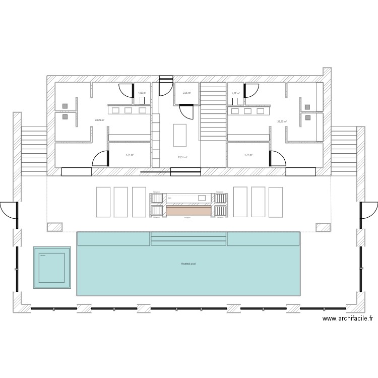 b11. Plan de 9 pièces et 161 m2