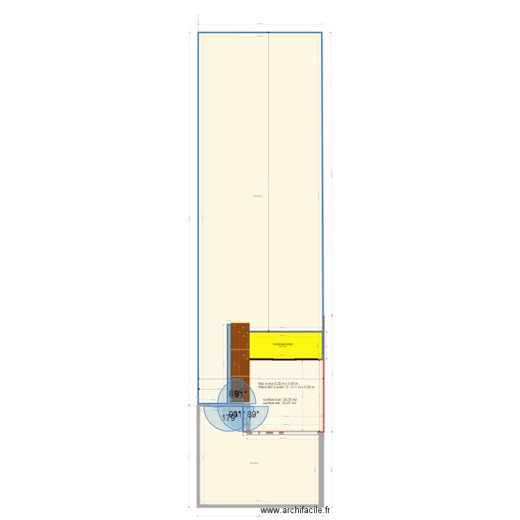 MOUVAUX PROJET EXTENSION. Plan de 5 pièces et 307 m2