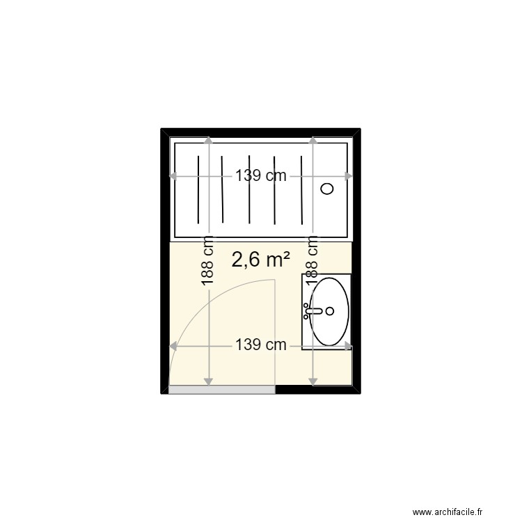 LEGRAND JOCELYNE . Plan de 1 pièce et 3 m2