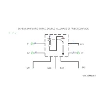 SCHEMA UNIFILAIRE SIMPLE ALLUMAGE ET PRISE ECLAIRAGE