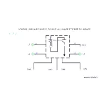 SCHEMA UNIFILAIRE SIMPLE ALLUMAGE ET PRISE ECLAIRAGE