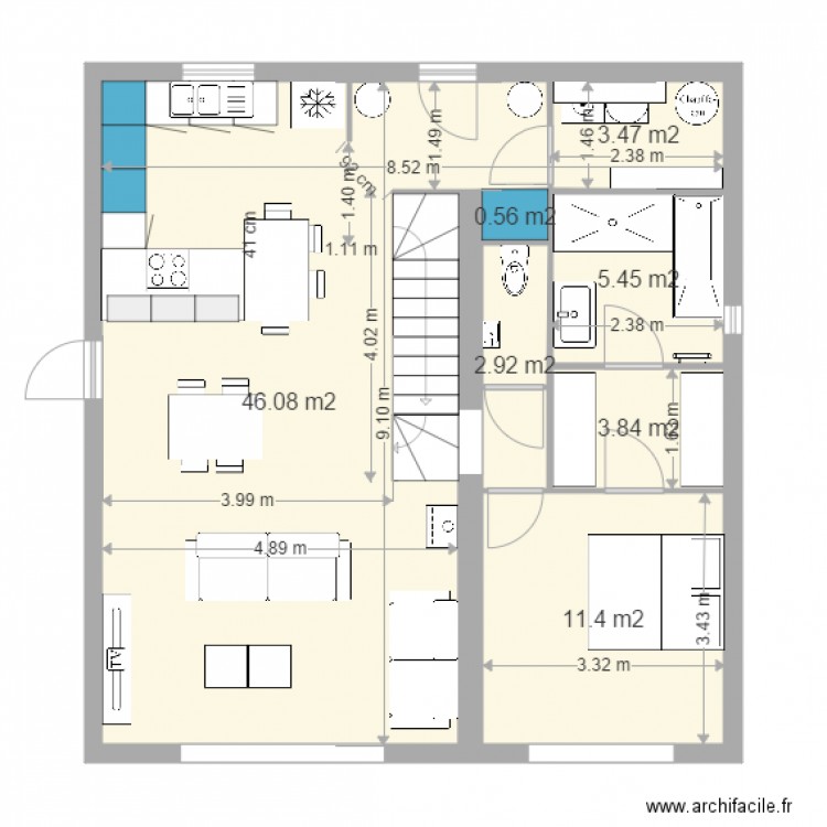 Maison Hadrien. Plan de 0 pièce et 0 m2