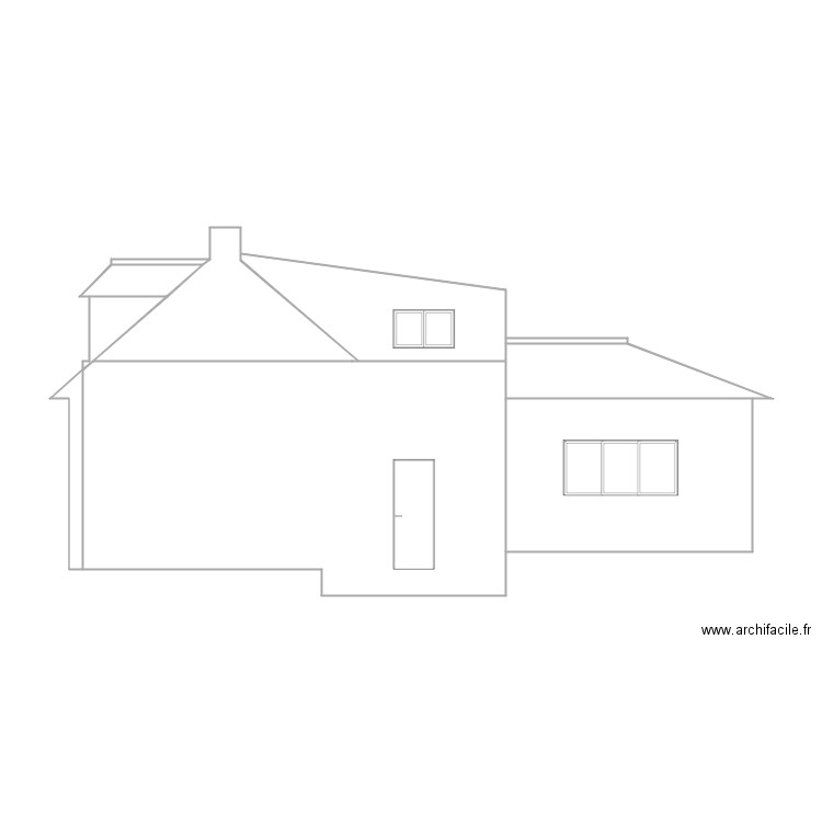 Projet Façade Est Maison La Croixille. Plan de 0 pièce et 0 m2