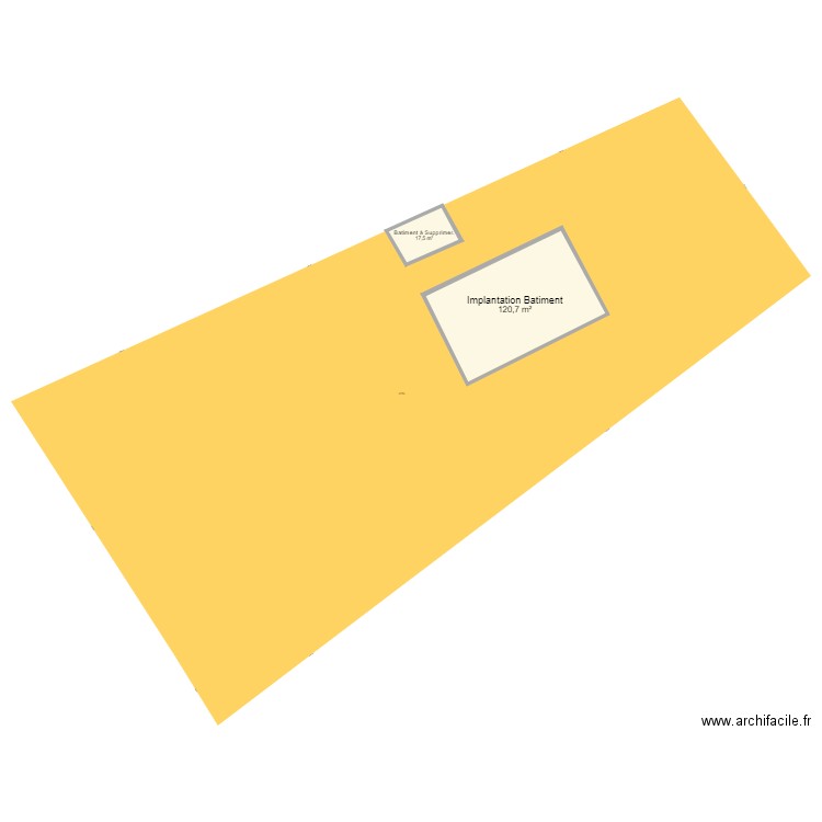 implantation Bournan. Plan de 2 pièces et 138 m2