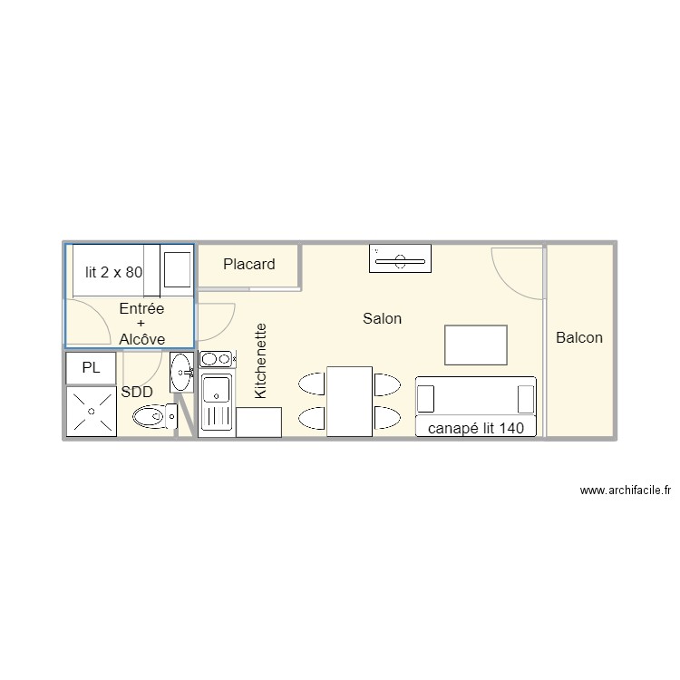 Village 412. Plan de 6 pièces et 25 m2