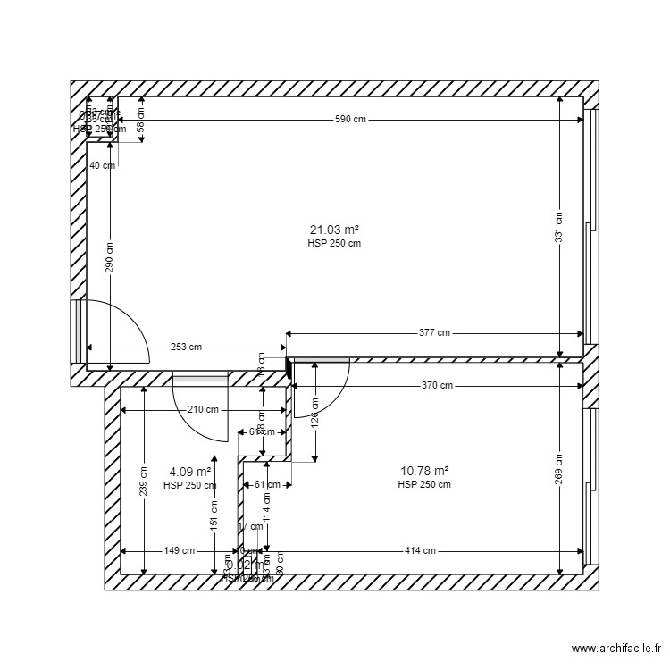 port la nouvelle. Plan de 5 pièces et 36 m2