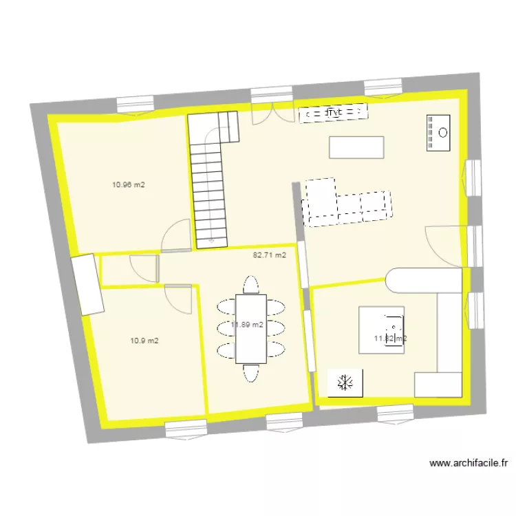 1er etage des biges amenage. Plan de 