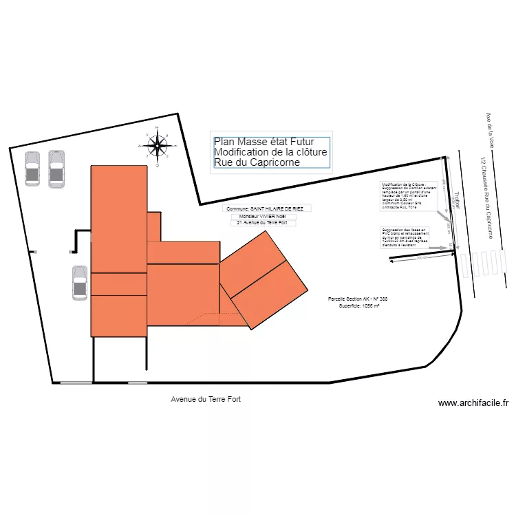 Plan Masse &eacute;tat Futur Capricorne. Plan de 