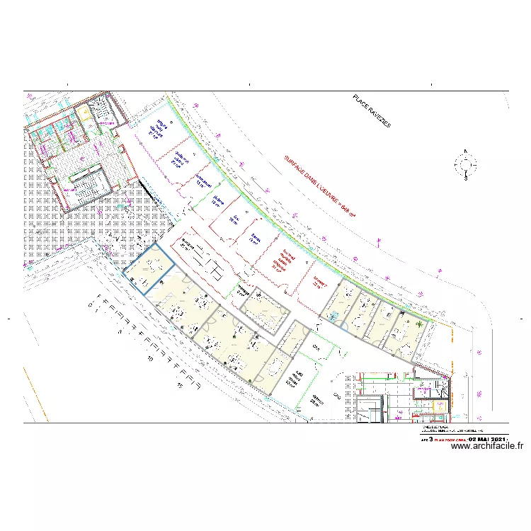 Ravezies v4 porte coupe feu. Plan de 