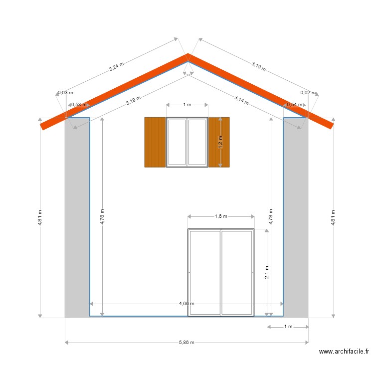 FRANCK FACADE NORD. Plan de 0 pièce et 0 m2