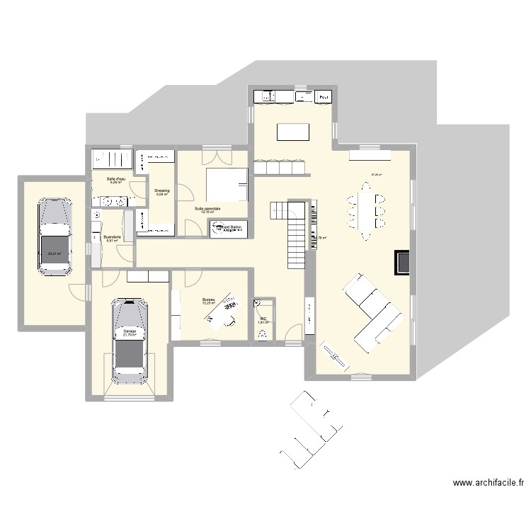 Future maison après travaux. Plan de 24 pièces et 322 m2