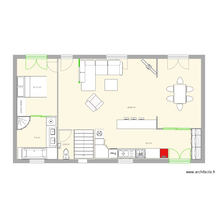 Plan maison Biba RDC V3  . Plan de 0 pièce et 0 m2