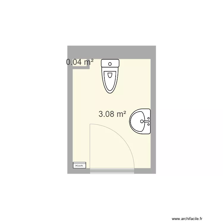 WC 1er &eacute;tage. Plan de 