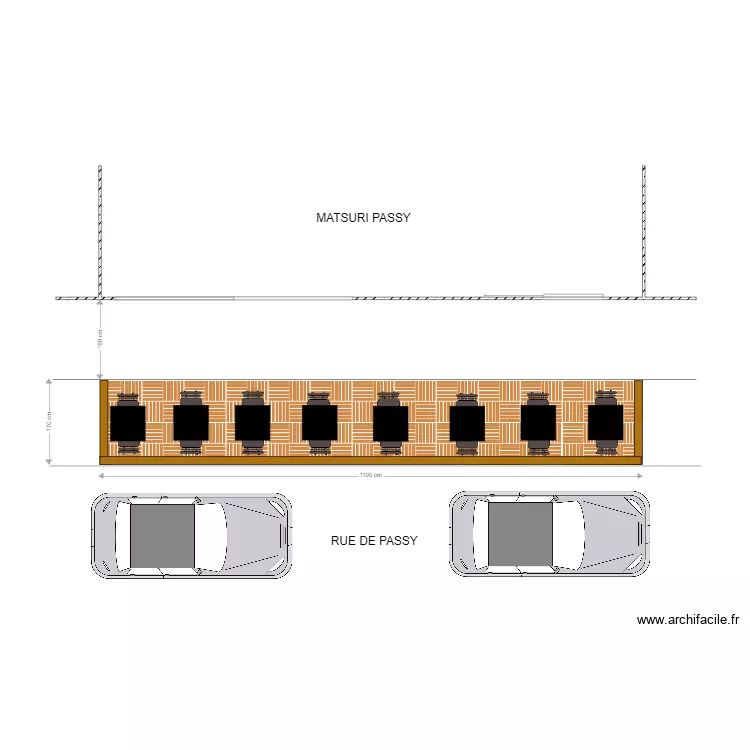 MATSURI PASSY  Projet implantation. Plan de 