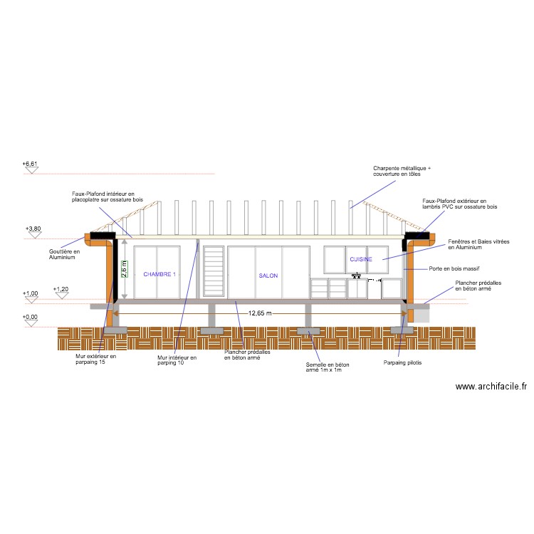 Coupe AA. Plan de 0 pièce et 0 m2