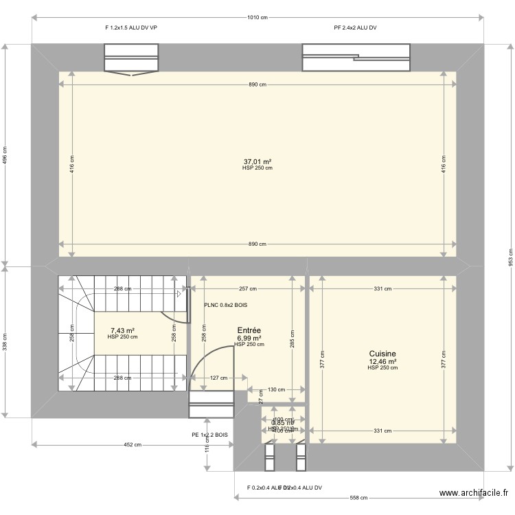 Chevrier. Plan de 20 pièces et 203 m2