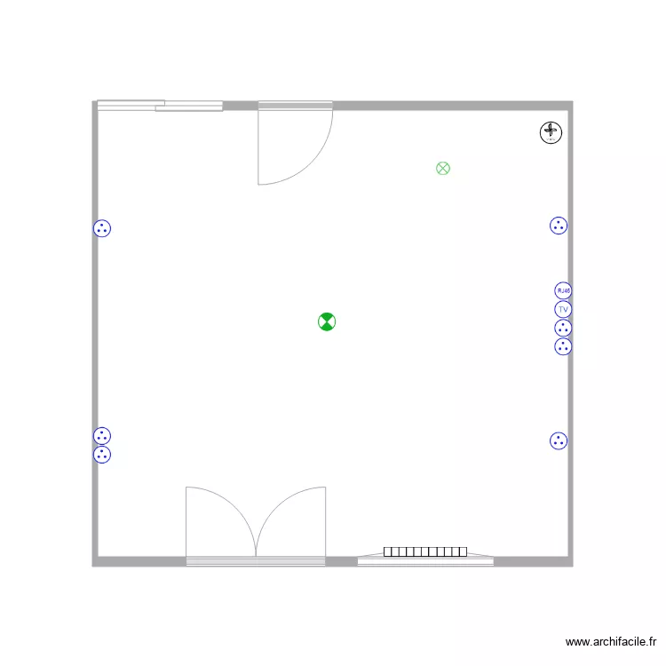 s&eacute;jour-cuisine. Plan de 