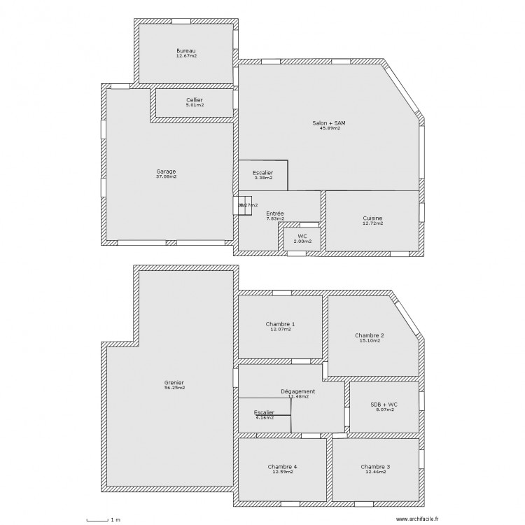 maison. Plan de 0 pièce et 0 m2