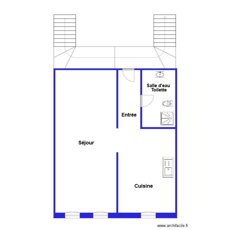 albert. Plan de 2 pièces et 79 m2