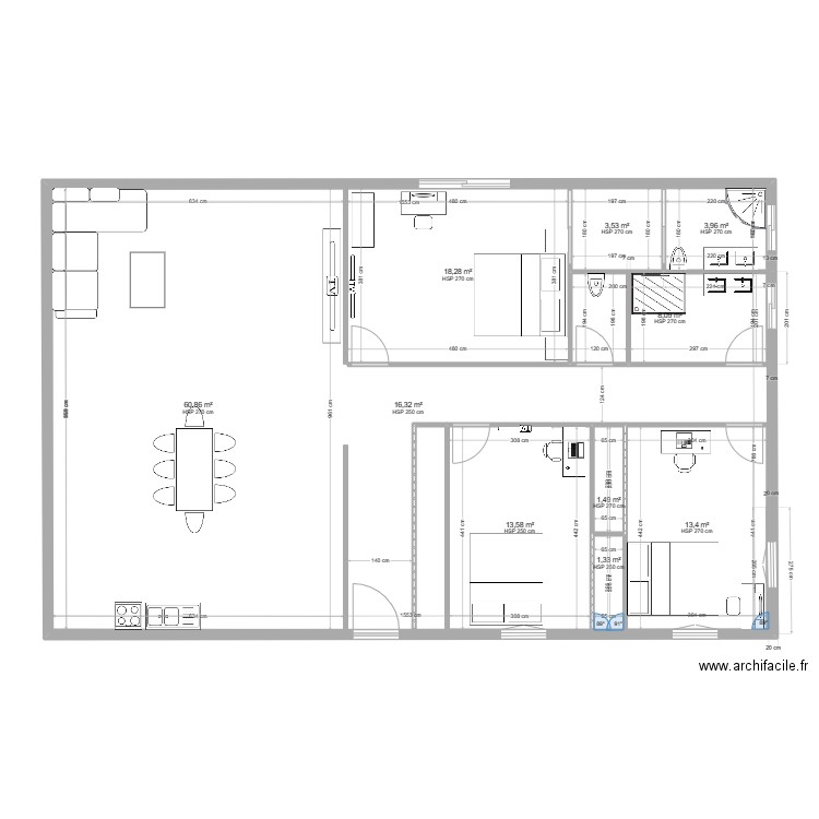 MISON. Plan de 10 pièces et 273 m2