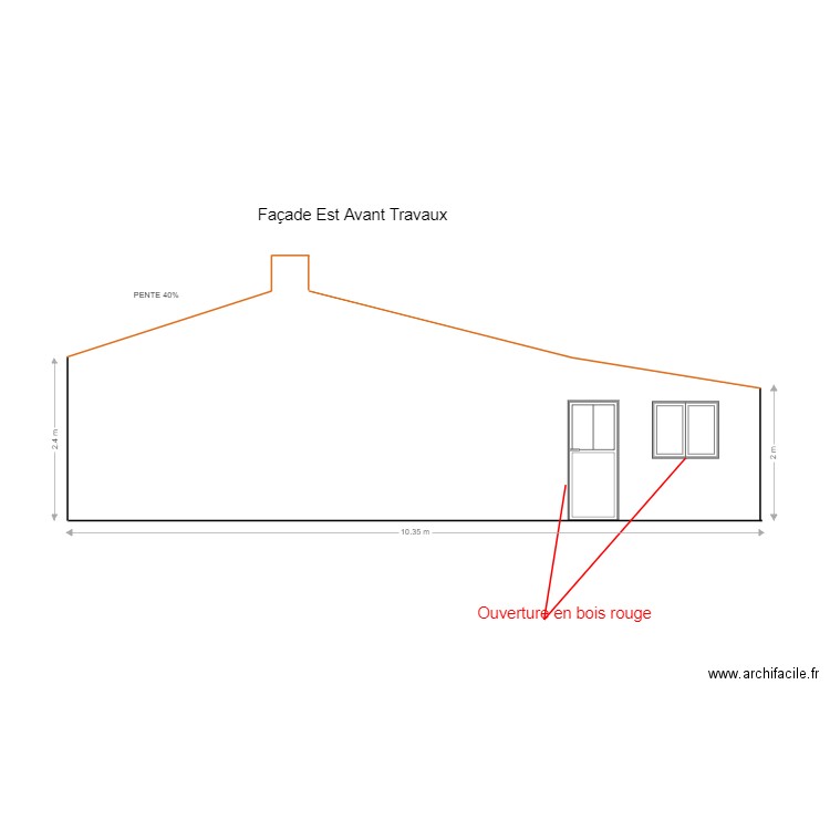 AVANT Façade Est. Plan de 0 pièce et 0 m2