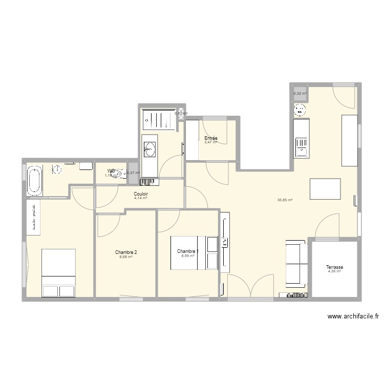 Lamartine modifié. Plan de 0 pièce et 0 m2