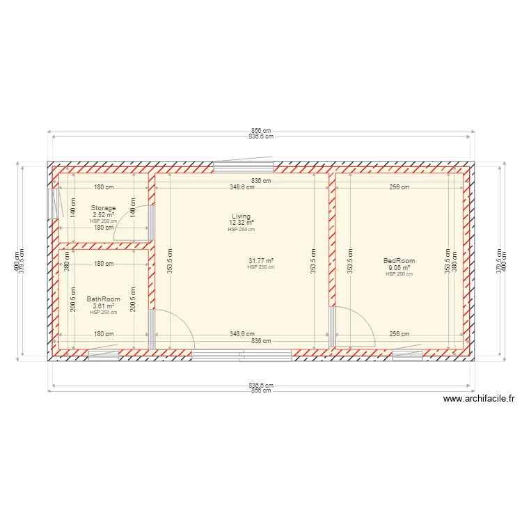 Eric 36m&sup2;. Plan de 