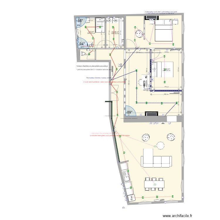 LEDIBERDER V7. Plan de 6 pièces et 43 m2