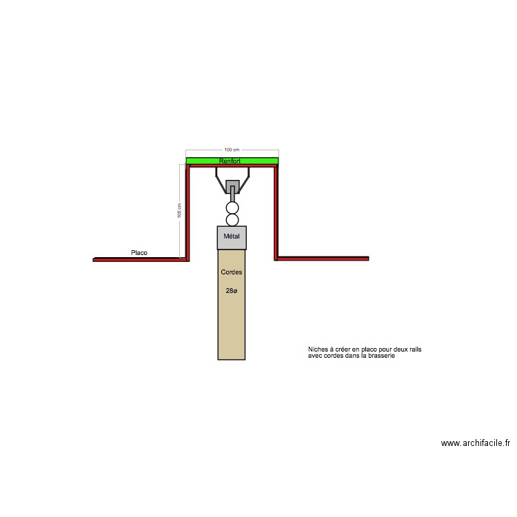 Rails pour cordes. Plan de 0 pièce et 0 m2
