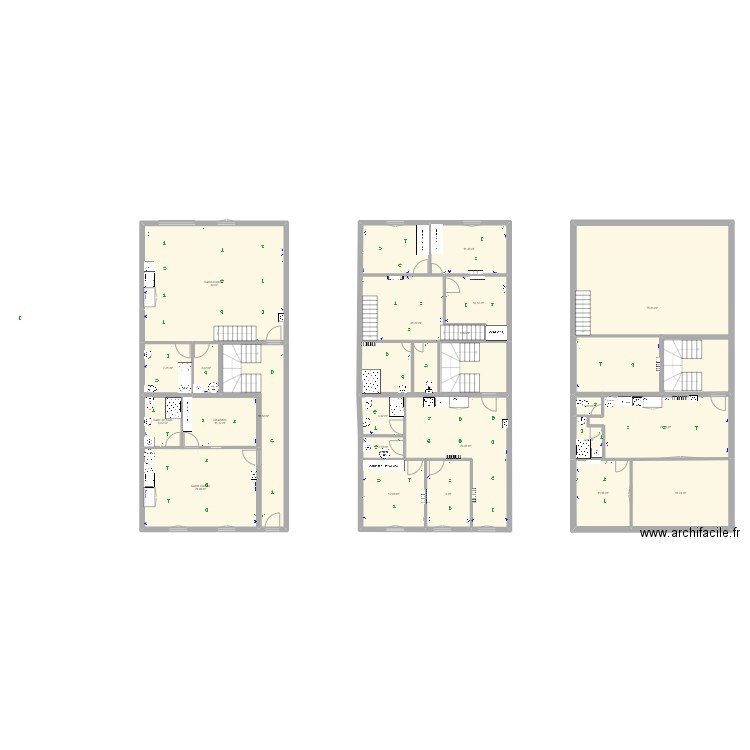 Appartement RDC. Plan de 22 pièces et 385 m2