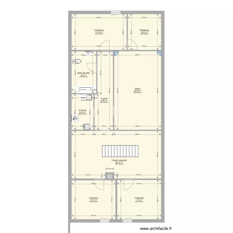 Niveau 2 combles am&eacute;nag&eacute;s. Plan de 