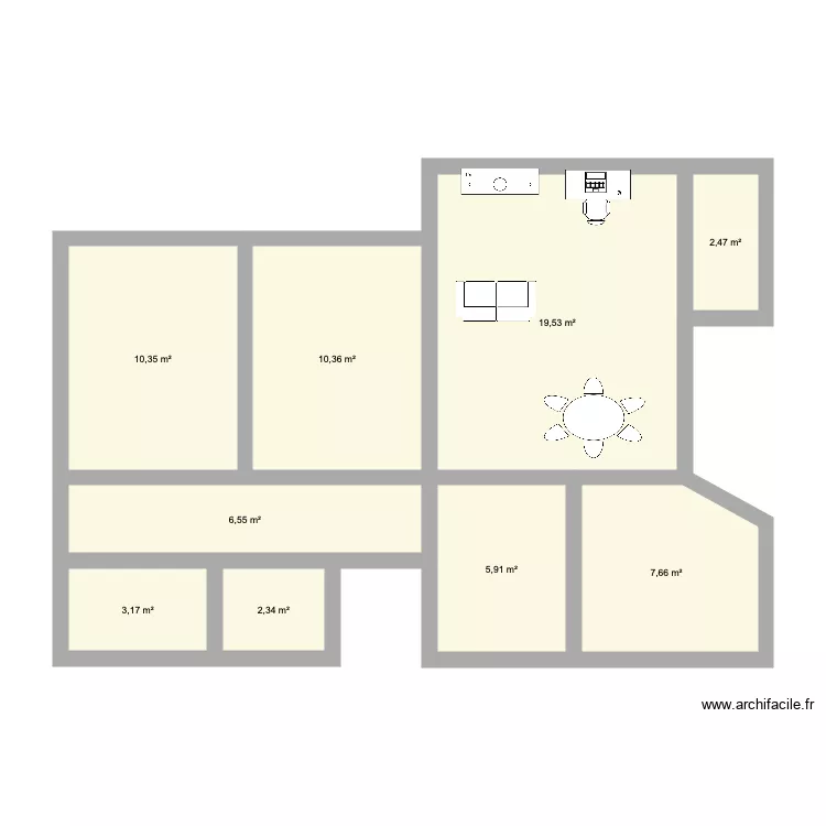 Appart Garibaldi. Plan de 