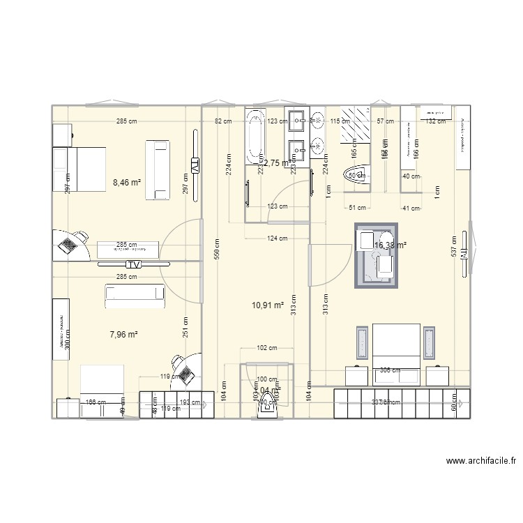 1er. Plan de 6 pièces et 47 m2