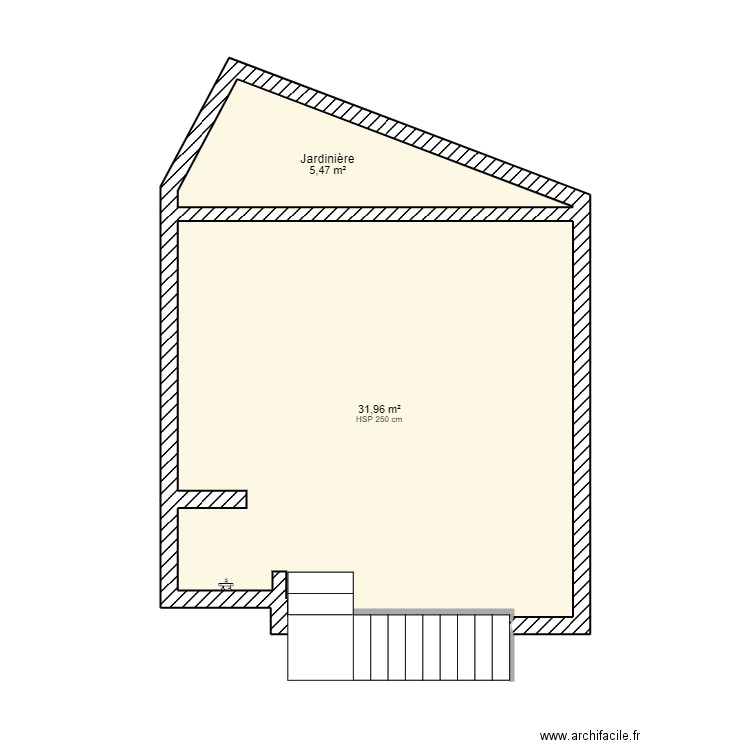 Valreas v1. Plan de 2 pièces et 37 m2