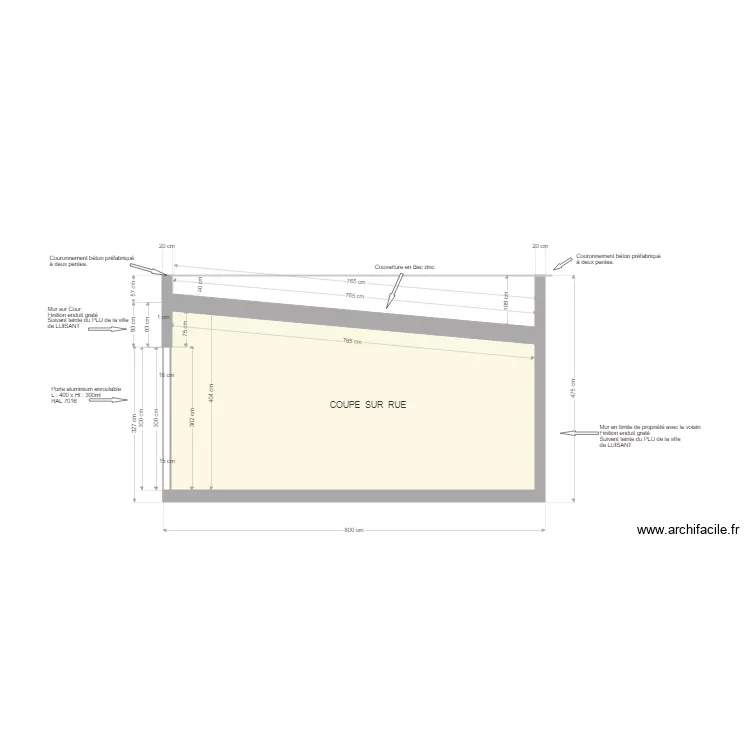 COUPE SUR GARAGE EXTERIEUR 2. Plan de 
