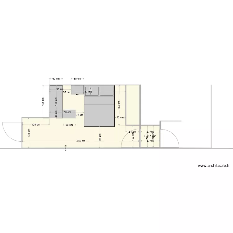 Appart Tom &eacute;tage V3. Plan de 