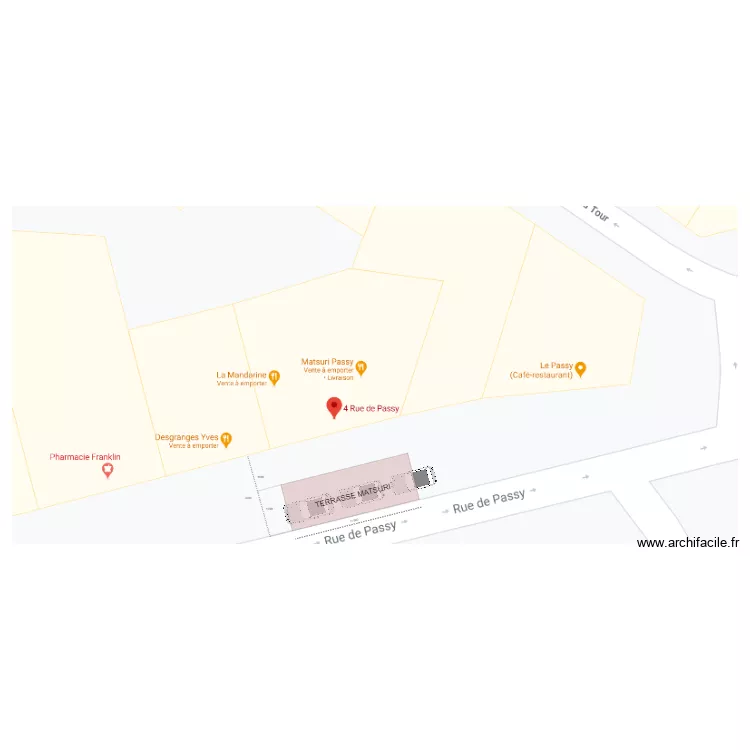 EMPRISE TERRASSE MATSURI. Plan de 