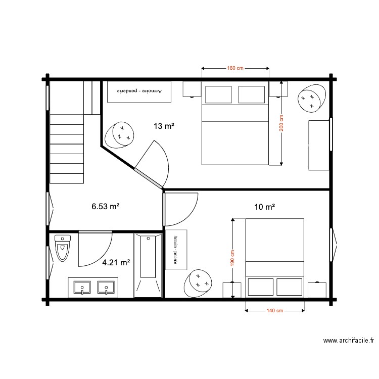 Etage Chalet 34 M Devis 2. Plan de 0 pièce et 0 m2