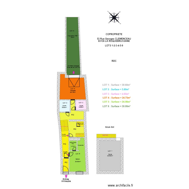 SCI JADE RDC. Plan de 0 pièce et 0 m2