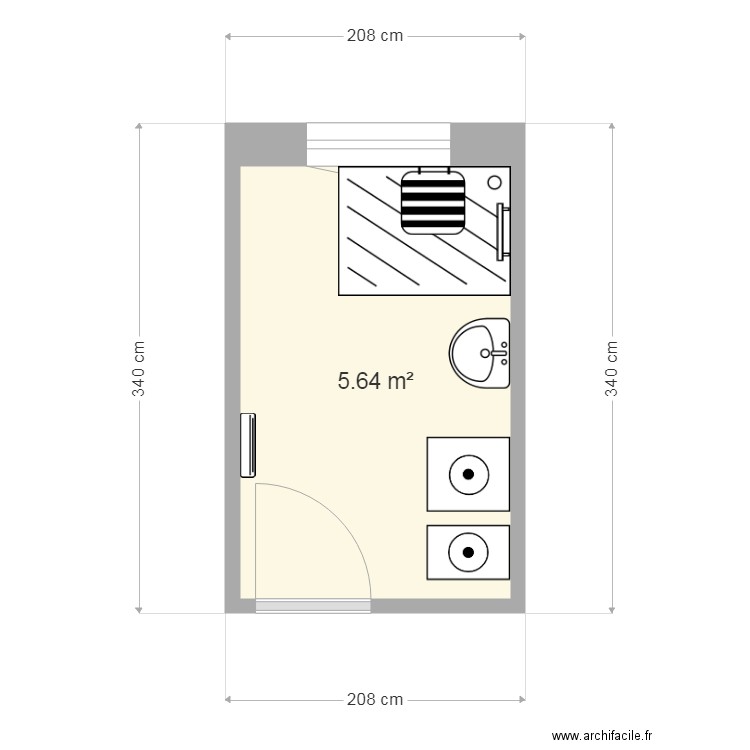 BERT Les Ratis SDB après. Plan de 0 pièce et 0 m2